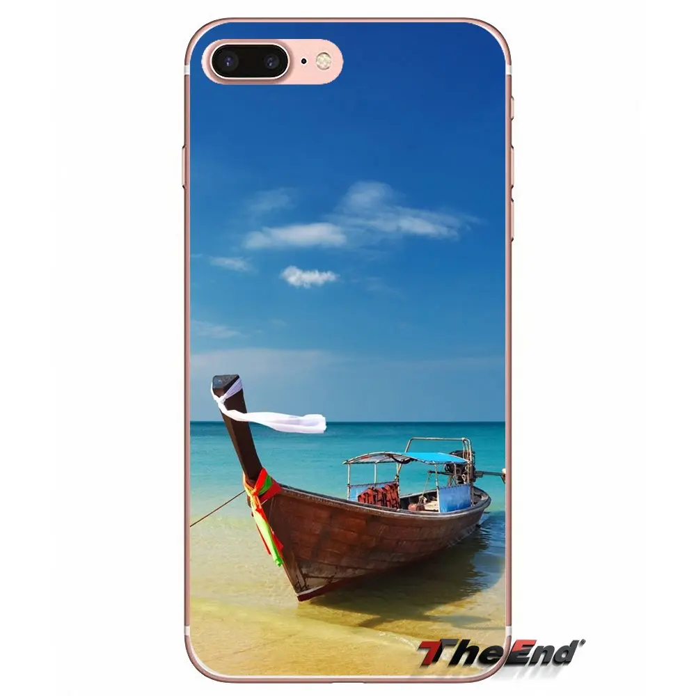 Для samsung Galaxy S2 S3 S4 S5 MINI S6 S7 edge S8 Plus Note 2 3 4 5 большое ядро Prime Boat at the sea side силиконовый