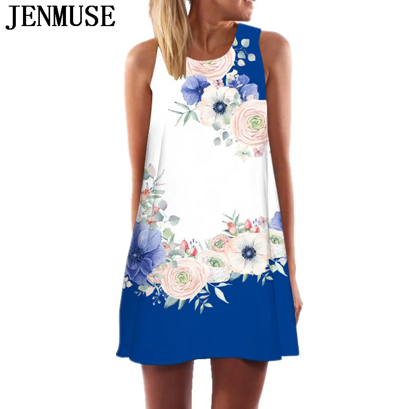 Женское мини-платье Jenmuse летнее платье с цветочным принтом в богемном стиле