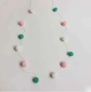 white pink green 2 м фетровые шерстяные шары настенный реквизит-украшение DIY Ручная работа безделушка Ловец снов колокольчики для детской комнаты мороженое гирлянда - Цвет: white pink green