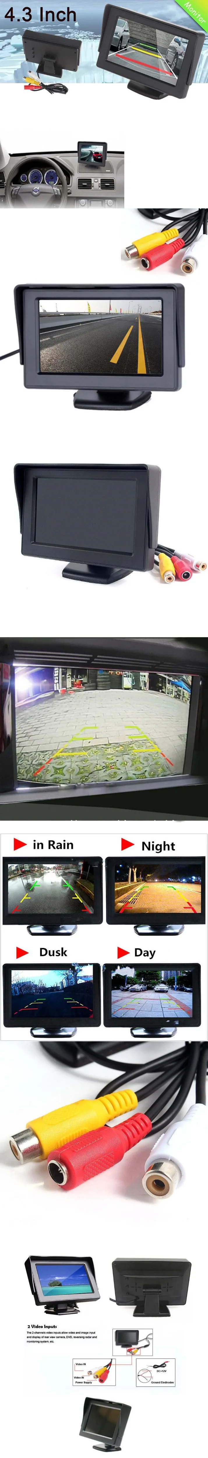 ENW 4,3 дюймов складной автомобильный монитор TFT lcd дисплей камера s камера заднего вида парковочная система для автомобиля заднего вида Мониторы безопасно