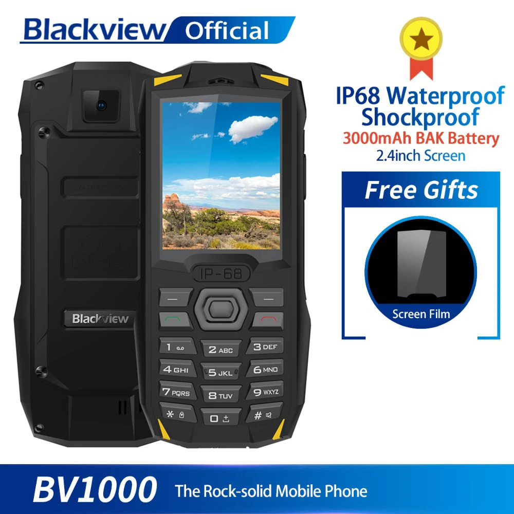Blackview BV1000 3000 mAh IP68 влагостойкий и ударопрочный прорезиненный мобильного телефона