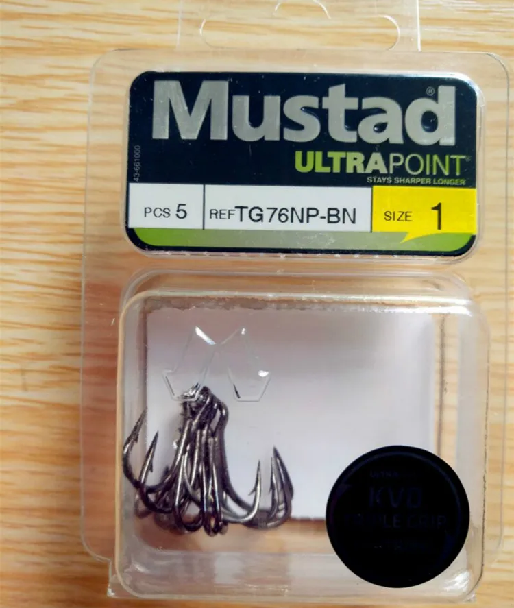 8 упаковок Norway Mustad тройные Крючки обновленные TG76NP-BN тройные KVD Крючки из высокоуглеродистой стали колючие крючки Кривошип VIB океан приманка pesca