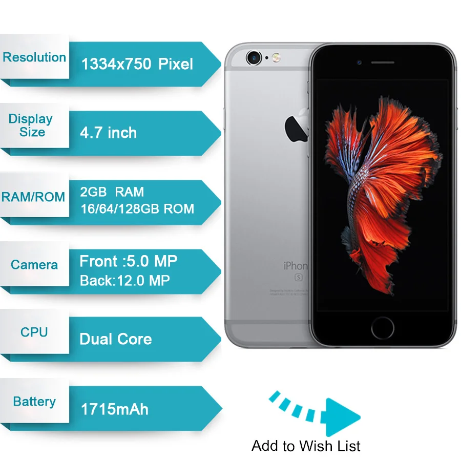 Original Apple iPhone 6s 2GB RAM 16GB 64GB 128GB ROM 4.7