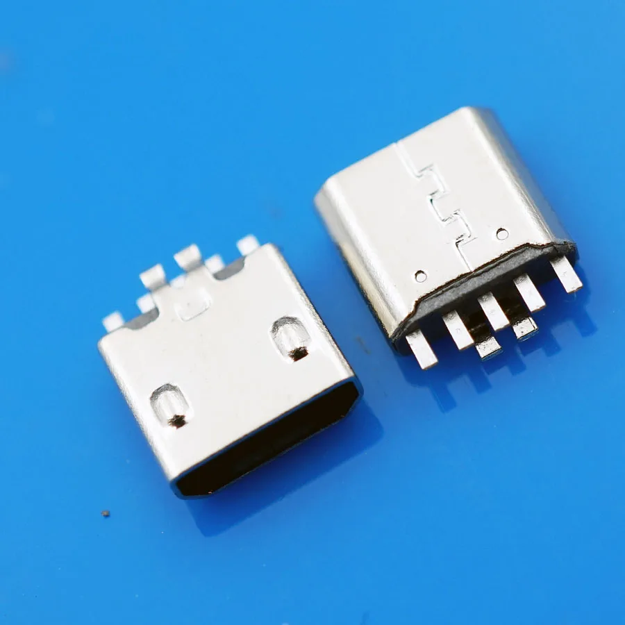 100 шт микро USB гнездовые разъемы 5 P вертикальный тип хвостового зарядного