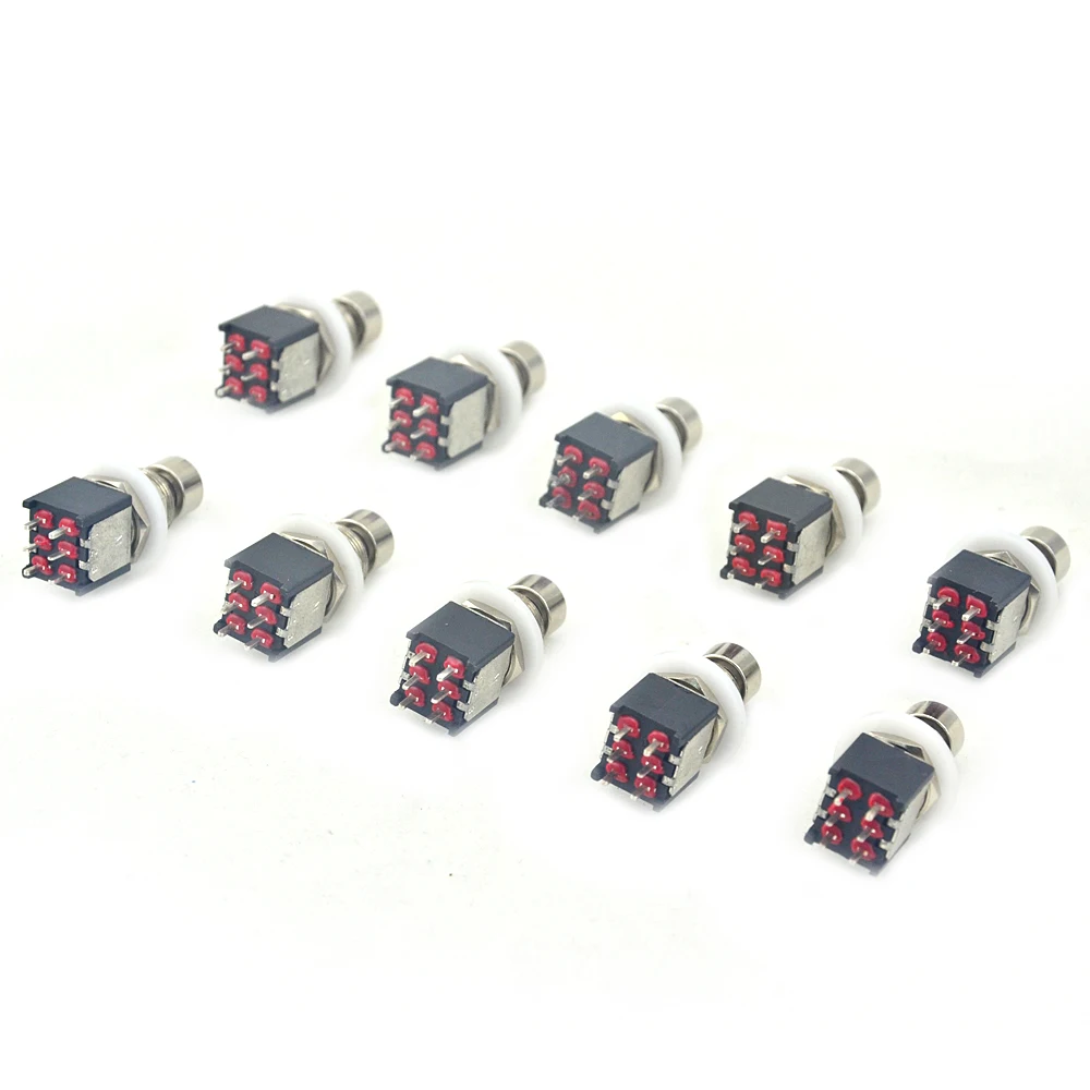 10 X Mini DPDT монтажные штифты для печатной платы мгновенный ножной переключатель