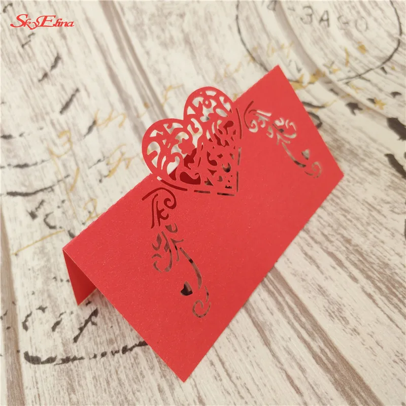 50 шт. полые настольные карты Лазерная вырезка Свадебные таблицы с именем место