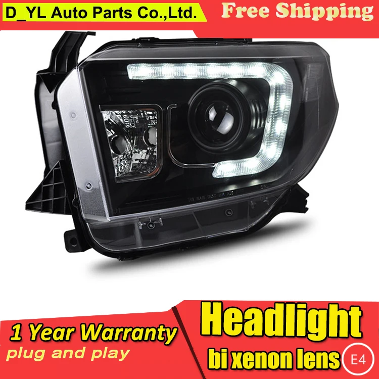 

D_YL автомобильный Стайлинг для Toyota Tundra фары 2014-2017 Tundra светодиодные фары DRL линзы двойной луч H7 HID Ксеноновые Биксеноновые линзы