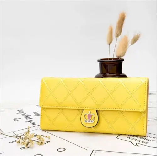 Модные женские кошельки длинные с клетчатым узором из искусственной кожи