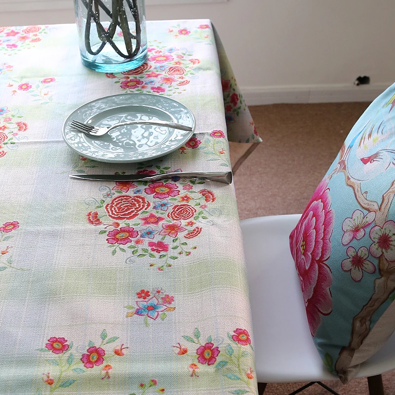 Брендовая Высококачественная скатерть тканая из хлопка и льна с цветочным