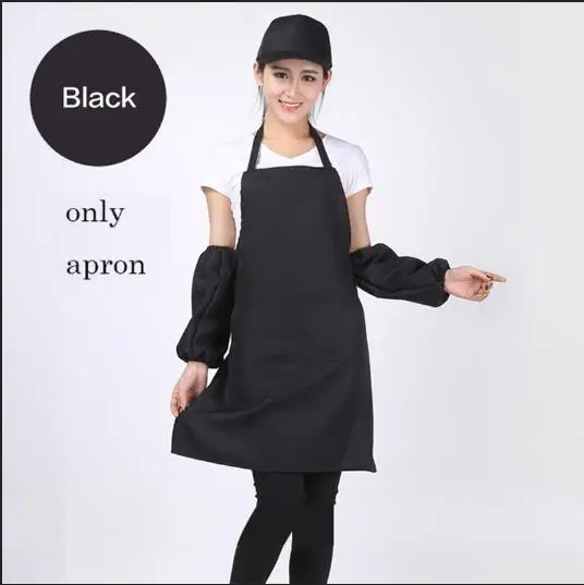 only apron black Модный фартук в стиле унисекс, Карманный шеф-повара, для дома, кухни, ресторана, ногтей, кофейня, кухонная посуда, ремесло, для выпечки, для приготовления пищи, с логотипом, 10 шт - Цвет: only apron black