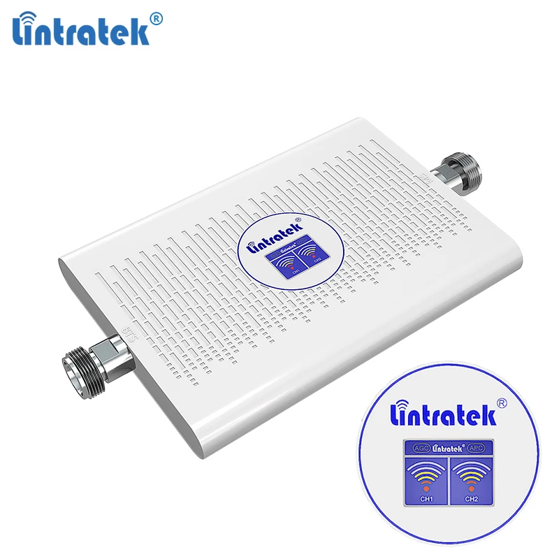 Lintratek AGC усилитель сотовой связи репитер gsm 2g 3g 4g сигнала 900 1800 2100 двухдиапазонный