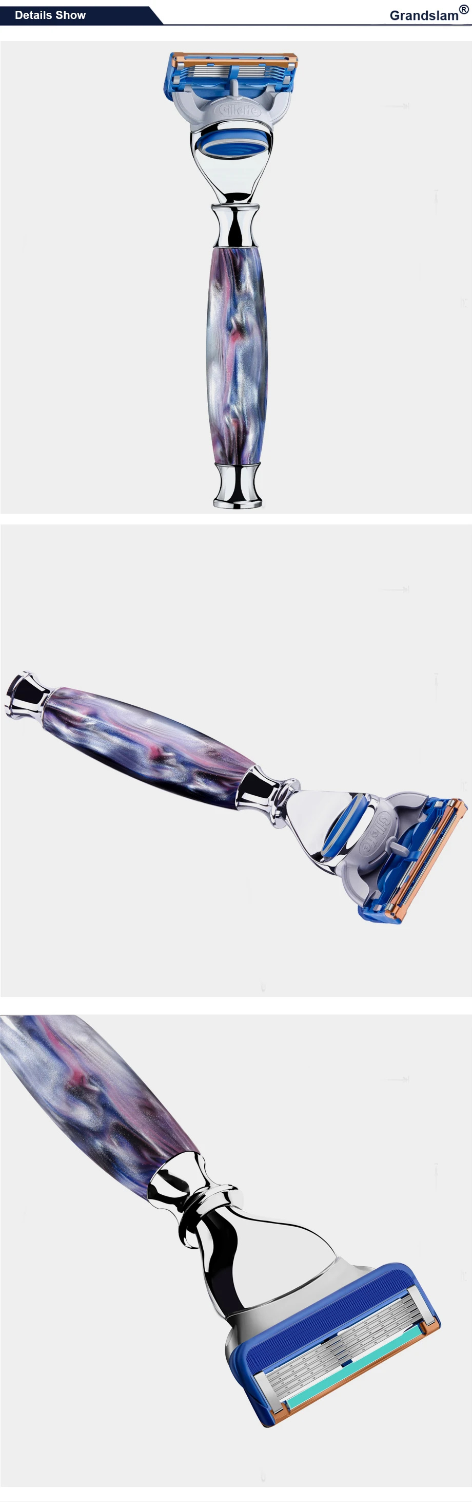 Grandslam ручная коробка передач с 5 Слои лезвие картридж Безопасная бритва, профессиональный бритвы для Для мужчин для ухода за бородой для бритья для удаления волос