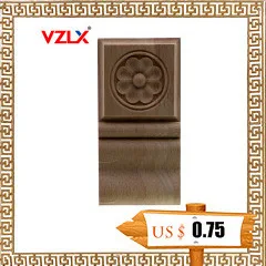 VZLX квадратная деревянная аппликация наклейки с резьбой угловой Onlay Неокрашенная мебель для винтажного домашнего декора двери шкафа украшения дома