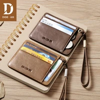 dide slim mini wallet men and women genuine leather bank card credit card holder female small change money purse