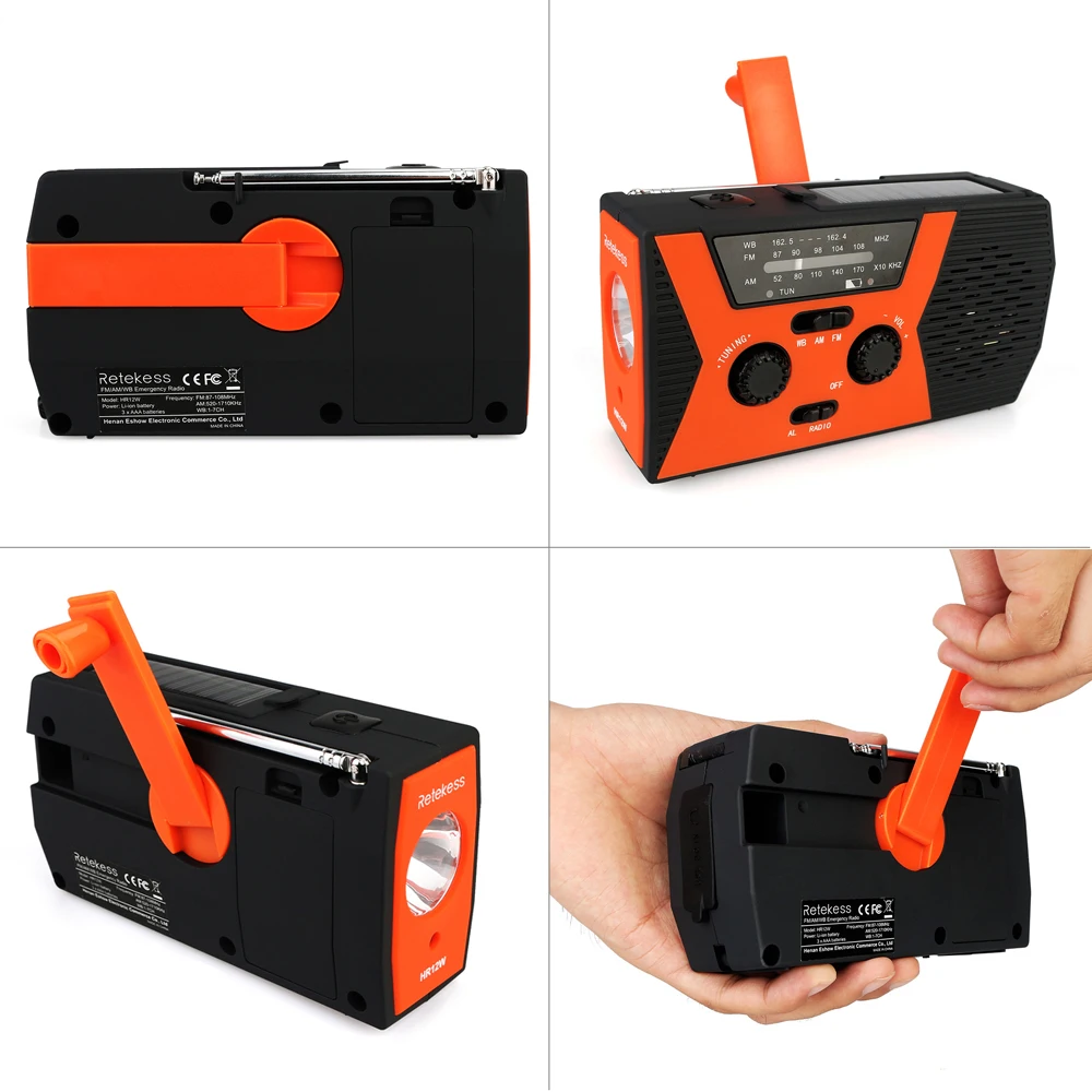 Retekess HR12W FM AM WB цифровое радио w/светодиодный светильник для чтения наружный Многополосный Радио Солнечный ручной банк питания SOS сигнализация