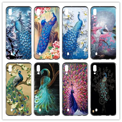 Павлин Мягкие TPU мобильного чехол для телефона samsung Galaxy S3 S4 S5 S6 S7 S8 S9 S10 мини edge Plus