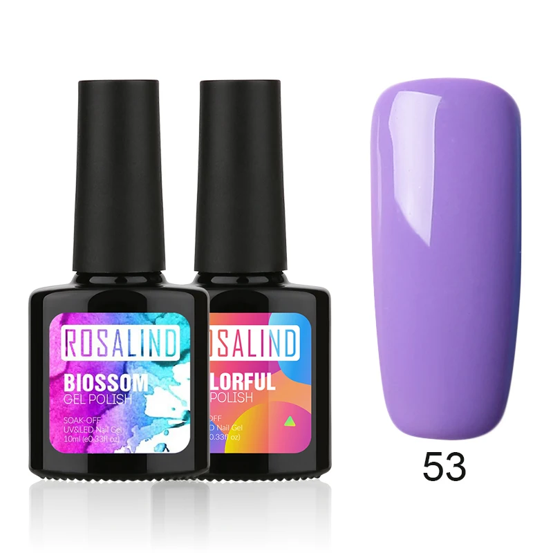 ROSALIND гель 1 S Цветущая Гель лак + цветной для ногтей 10 мл * 2 шт замачиваемый УФ