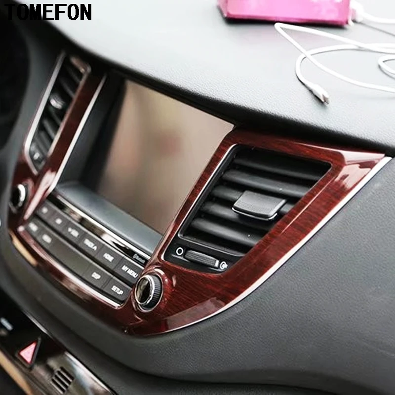 TOMEFON для Hyundai Tucson 2015 2016 ABS дерево Краски внутренняя ручка Панель AC вентиляционная