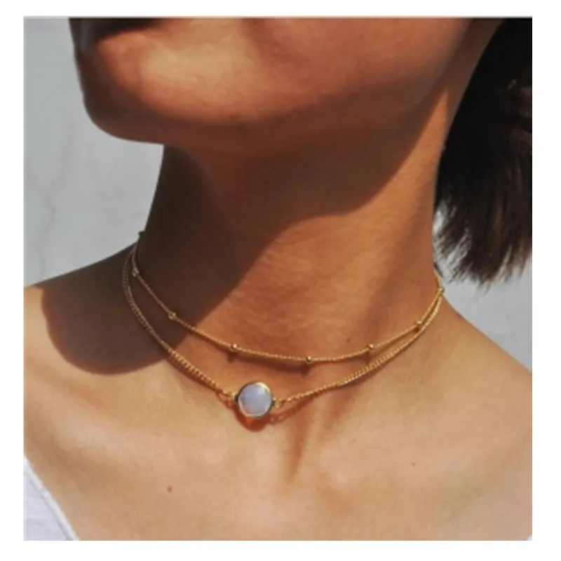 Европейская простая монета из нескольких слоёв кисточек ожерелье на цепочке для