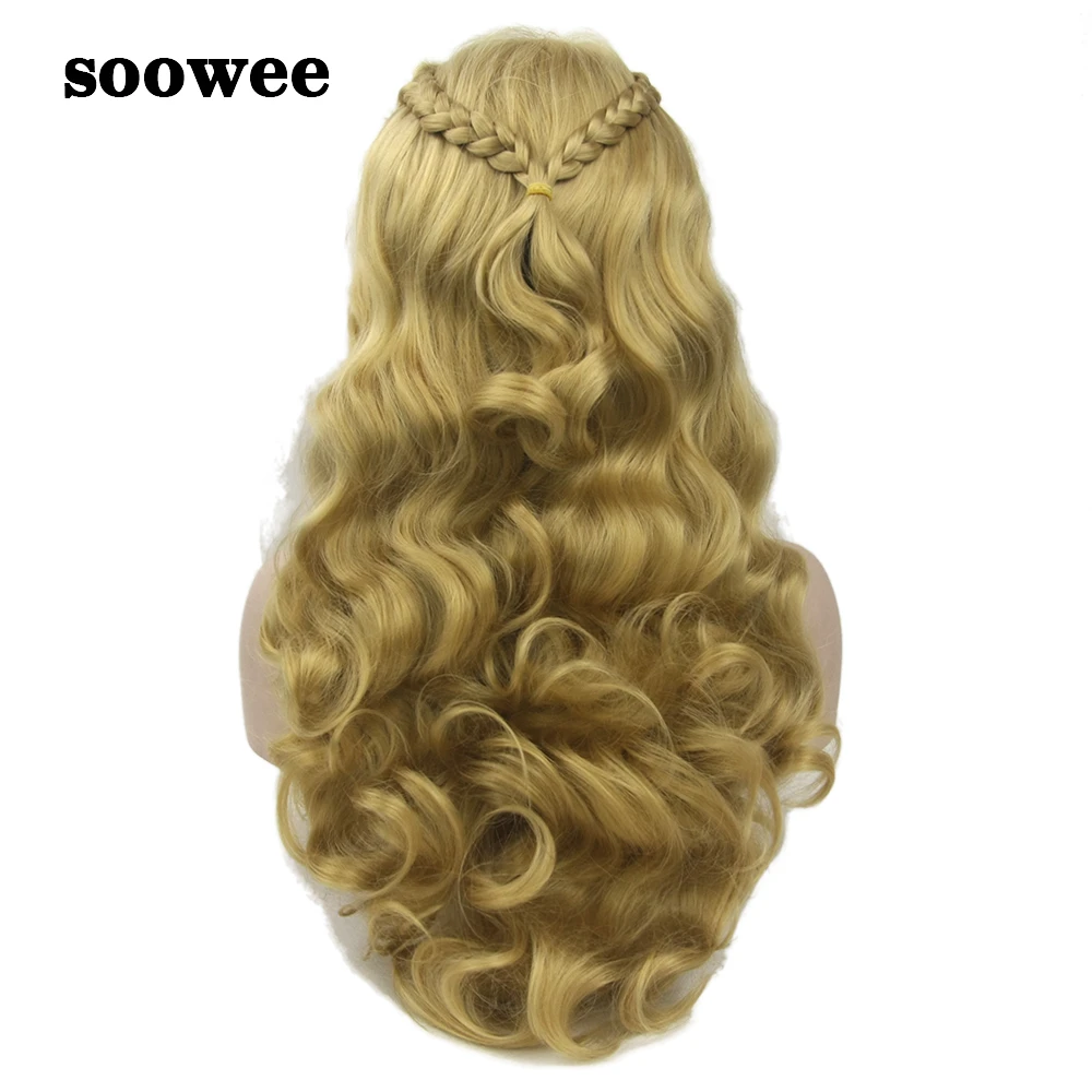 

Soowee Long Curly Braided Hair High Temperature Fiber Synthetic Hair Wigs Women's Party Hair Cosplay Wig Hairpiece
