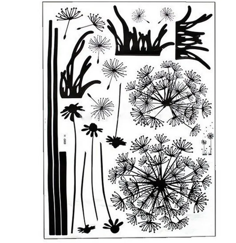 2016 Одуванчик цветок дерево наклейка на стену Наклейка Съемный ПВХ стикер s