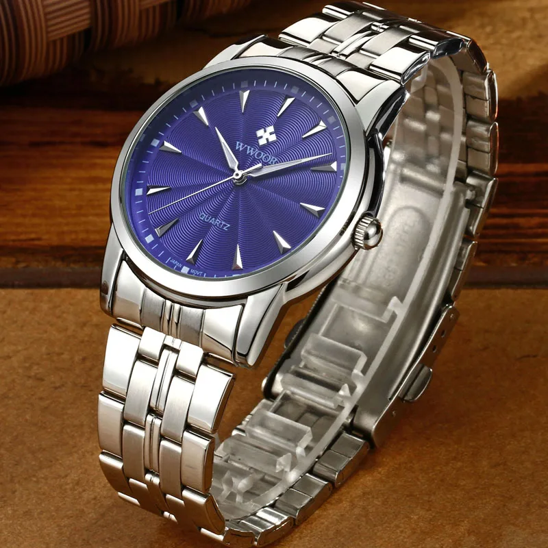 Часы наручные WWOOR Мужские кварцевые роскошные брендовые японские аналоговые