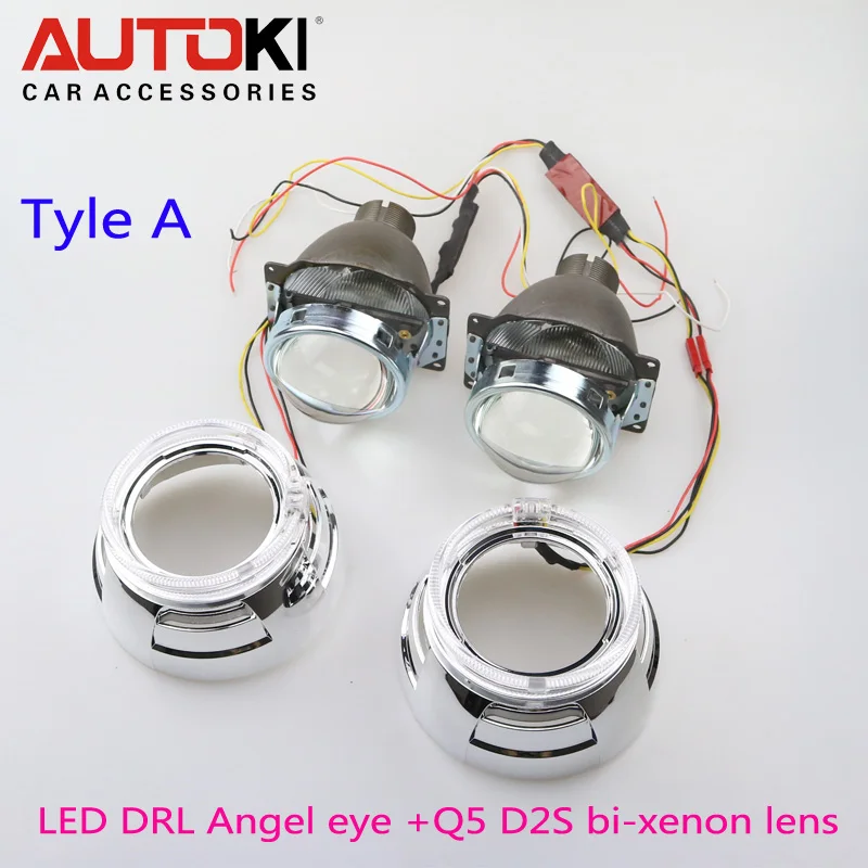 Авто фары для укладки Q5 3 0 дюймов HID Биксеноновая фара Объектив проектора + Led