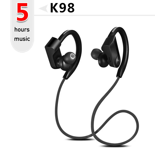 8 часов беспроводные bluetooth наушники, спортивные наушники, гарнитура, стерео наушники blutooth с микрофоном для телефона - Цвет: K98-5H-black