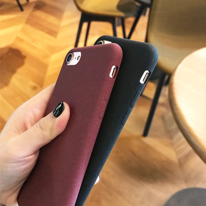 Чехол ENCHICAS Fashion Simple Full Matte Slim-Fit Flexible TPU для iPhone X 7 8 6 6S S Plus, устойчивый к ударам и царапинам.