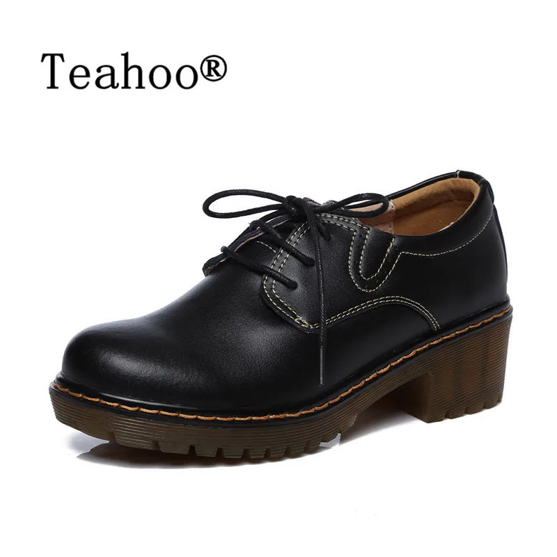 

Women 2023 British Style Oxford Heel Casual Shoes Fashion Loafers Platform Oxford Shoes For Women Lace Up Female Retro Brogues