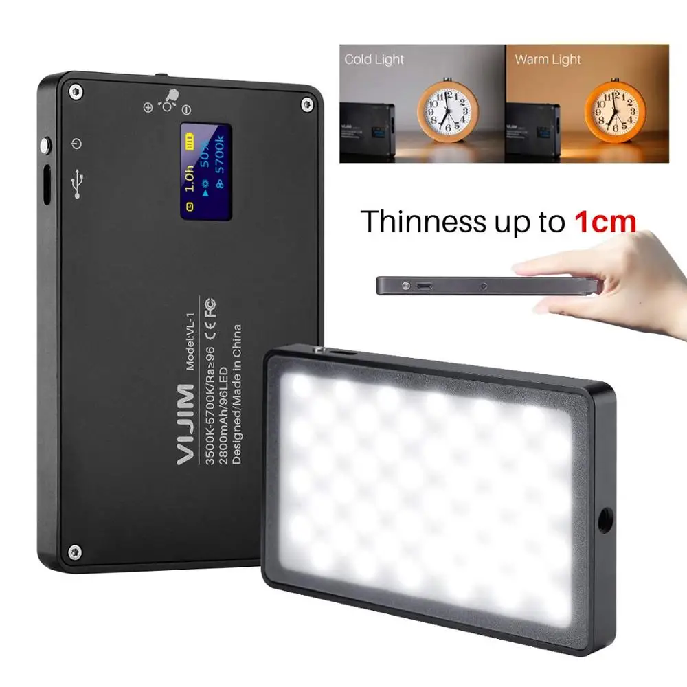 VIJIM Dimmable DSLR светодиодный светильник для видео перезаряжаемый студийный