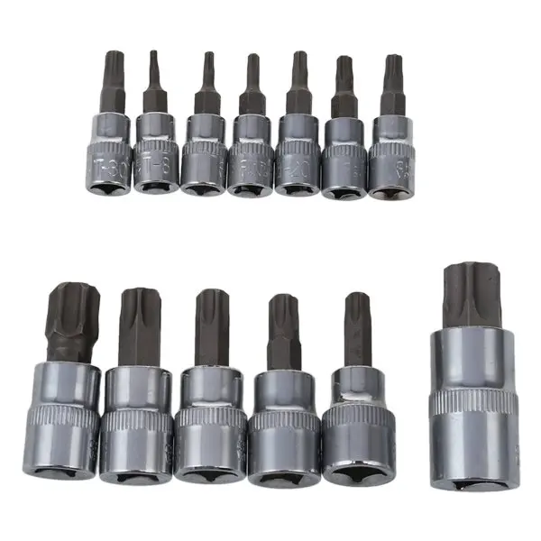 13 шт. Набор торцевых головок Torx Star Bit 1/4 3/8 и 1/2 дюймов привод T8-T70 AT724