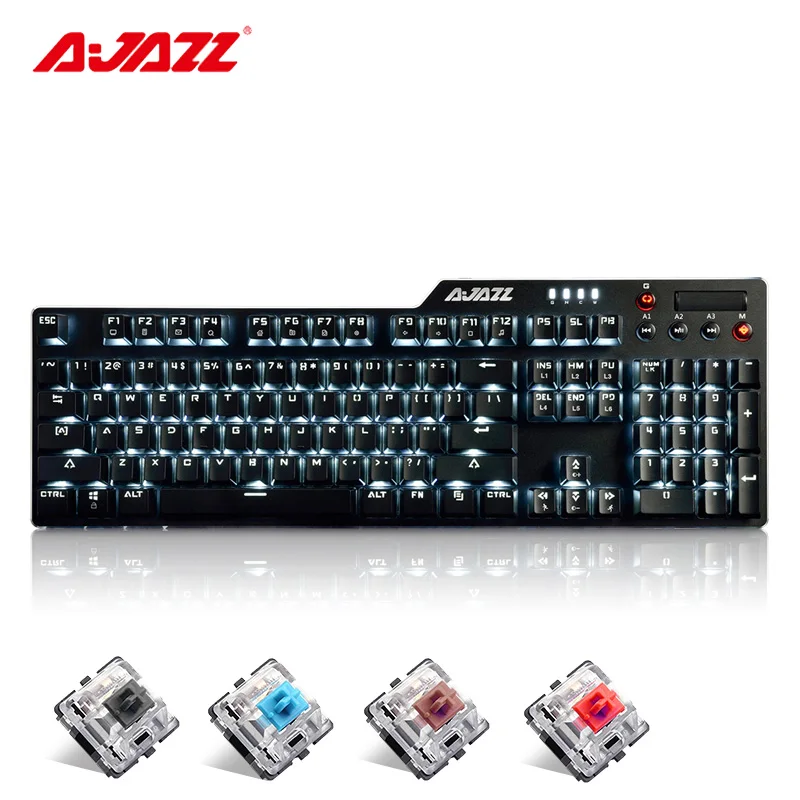 AJAZZ AK35i белая механическая клавиатура со светодиодной подсветкой 104 клавиши USB
