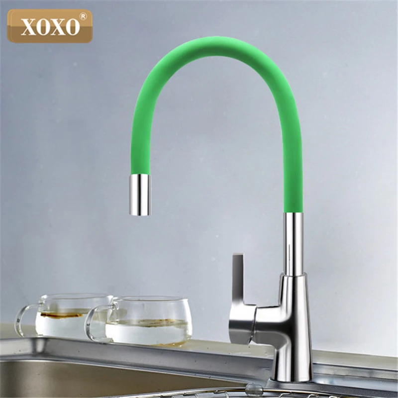 Смеситель для кухни XOXO 1301R 7-цветный смеситель из силикагеля холодной и горячей
