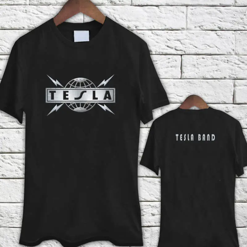 Новая Черная футболка TESLA Metal Rock Band Legend из 100% хлопка с коротким рукавом и круглым