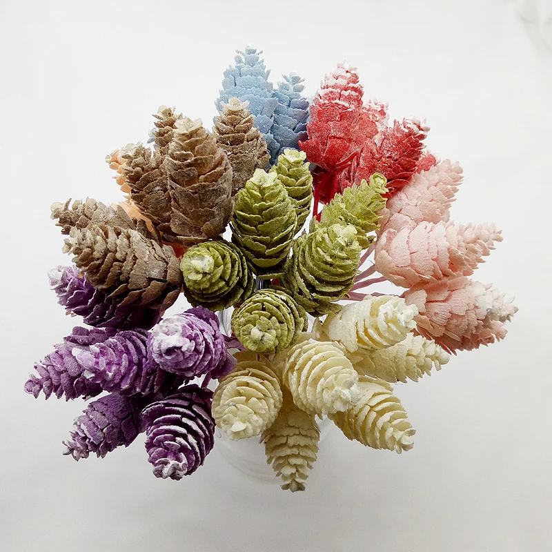 6 шт. Искусственные пластиковые растения Фрост Pinecone сосновый конус искусственная
