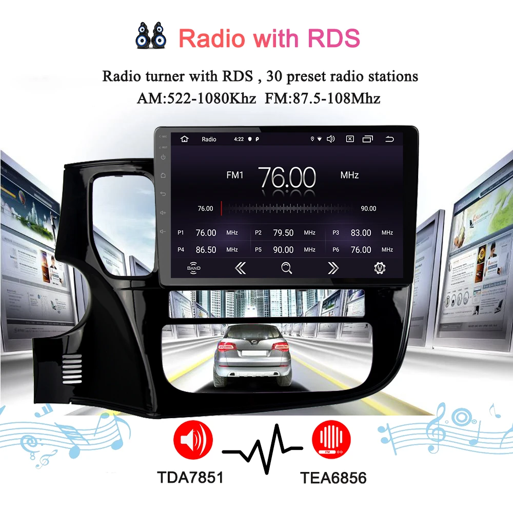 10," 2din Android 8,1 9,0 автомобильный dvd-плеер для Mitsubishi Outlander 3 2013 автомобильный Радио gps навигация wifi