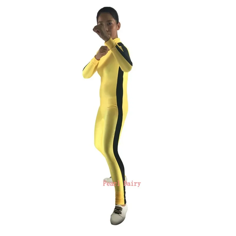 Костюм для косплея на Хэллоуин из спандекса Zentai аниме Брюс Ли боевые искусства