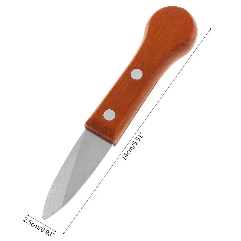 Универсальный нож с деревянной ручкой для устриц с острыми краями Shucker Shell Инструмент для открывания морепродуктов May06