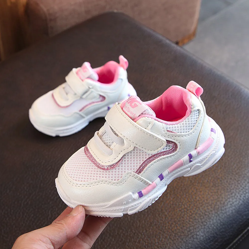 2018 Осенняя обувь для маленьких девочек и мальчиков повседневная бега младенцев