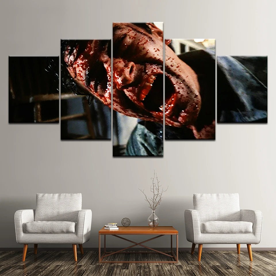 

Canvas Painting vintage horror movie 5 Pieces Wall Art Painting Modular Wallpapers Poster Print for living room Home Decor