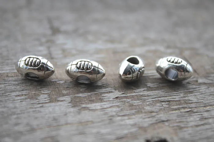 12 шт. Шарм-бусина для футбола регби спортивный слайдер большая бусина с