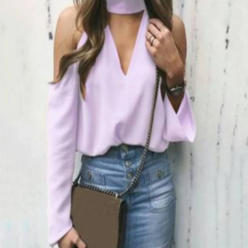 Новая женская пикантная рубашка с глубоким V образным вырезом и открытыми