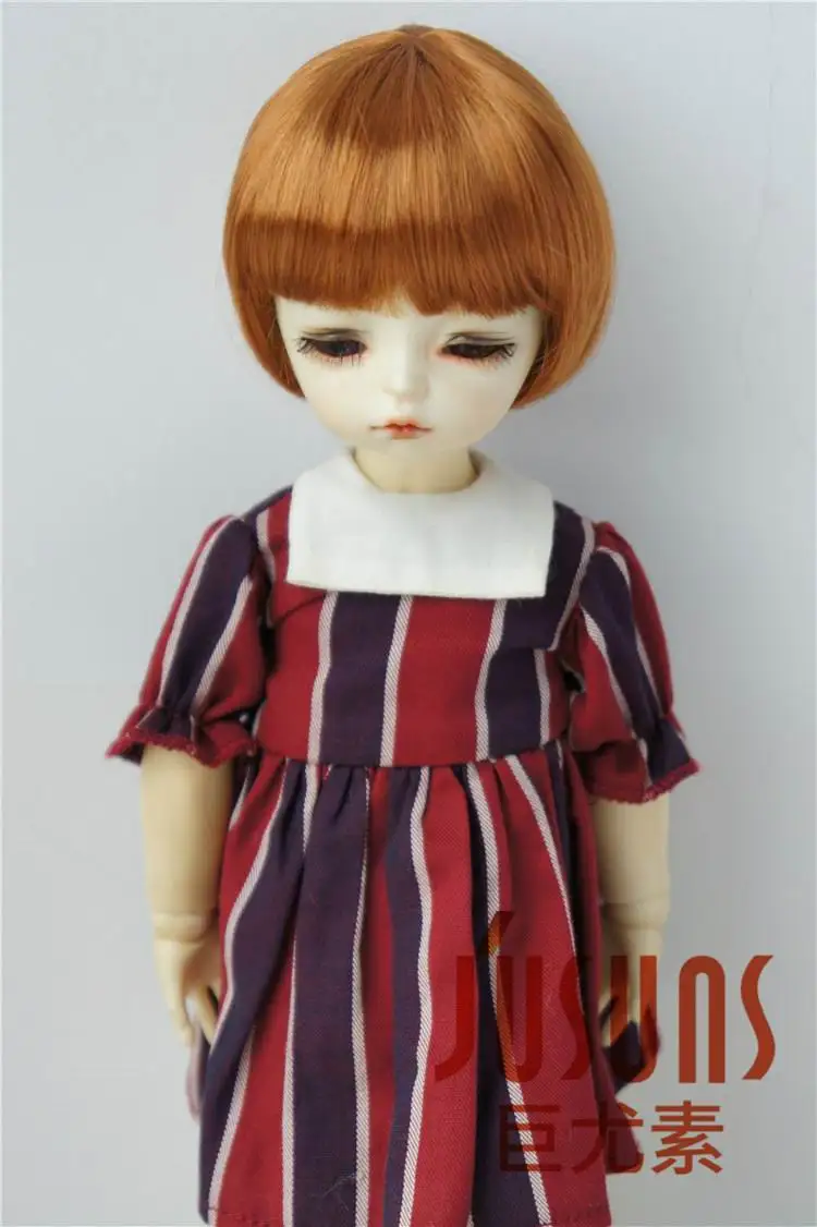 Light Carrot SM8 JD256 1/6 Мода BJD синтетические мохеровые кукольные парики для размера 6-7 дюймов, парик для куклы короткие кукольные парики BoBo - Цвет: Light Carrot SM8