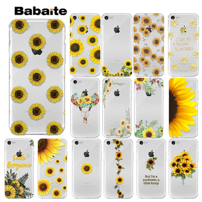 Babaite Подсолнух Дейзи DIY печать рисунок чехол для телефона оболочка Apple iPhone 7 8 6 6S Plus