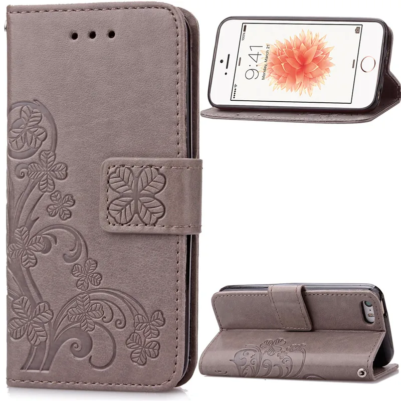 Повезло Four Leaf Clover Для iphone 5 5s SE кожа с мягкие Tpu телефон случае карта сгустки