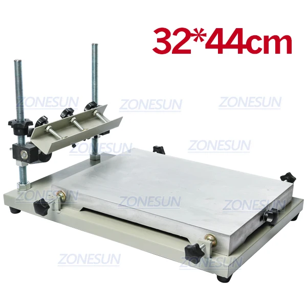 32x44cm ZONESUN Высокая точность трафарет принтер шелкографический принтер SMT припойная паста шелк Экран печатная машина для металла Пластик дерево - Цвет: 32x44cm