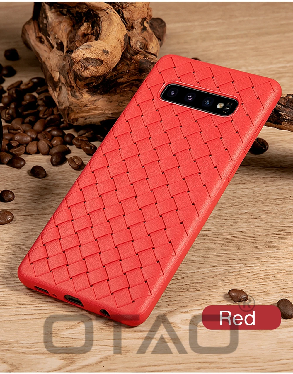 Ультратонкий сетчатый чехол для телефона OTAO для samsung Galaxy S9 S10 Plus S10 Lite Note 9, мягкий чехол s, кожаный чехол с тканым узором