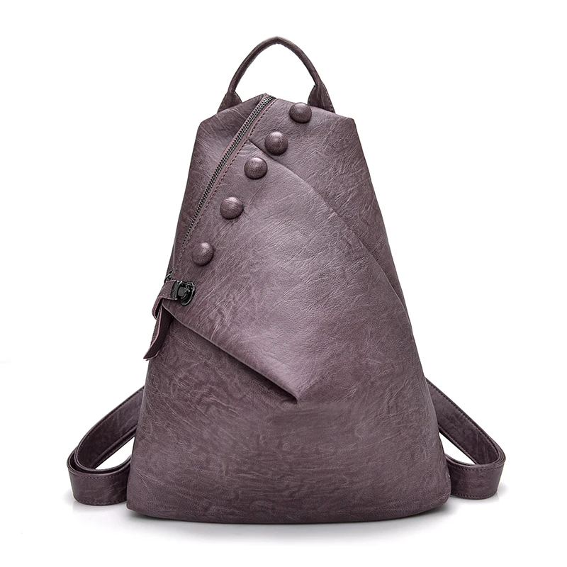 Purple Модный рюкзак с защитой от кражи, Женский брендовый кожаный женский рюкзак, большая Вместительная дорожная сумка, сумка на плечо, Mochila Feminina - Цвет: Purple