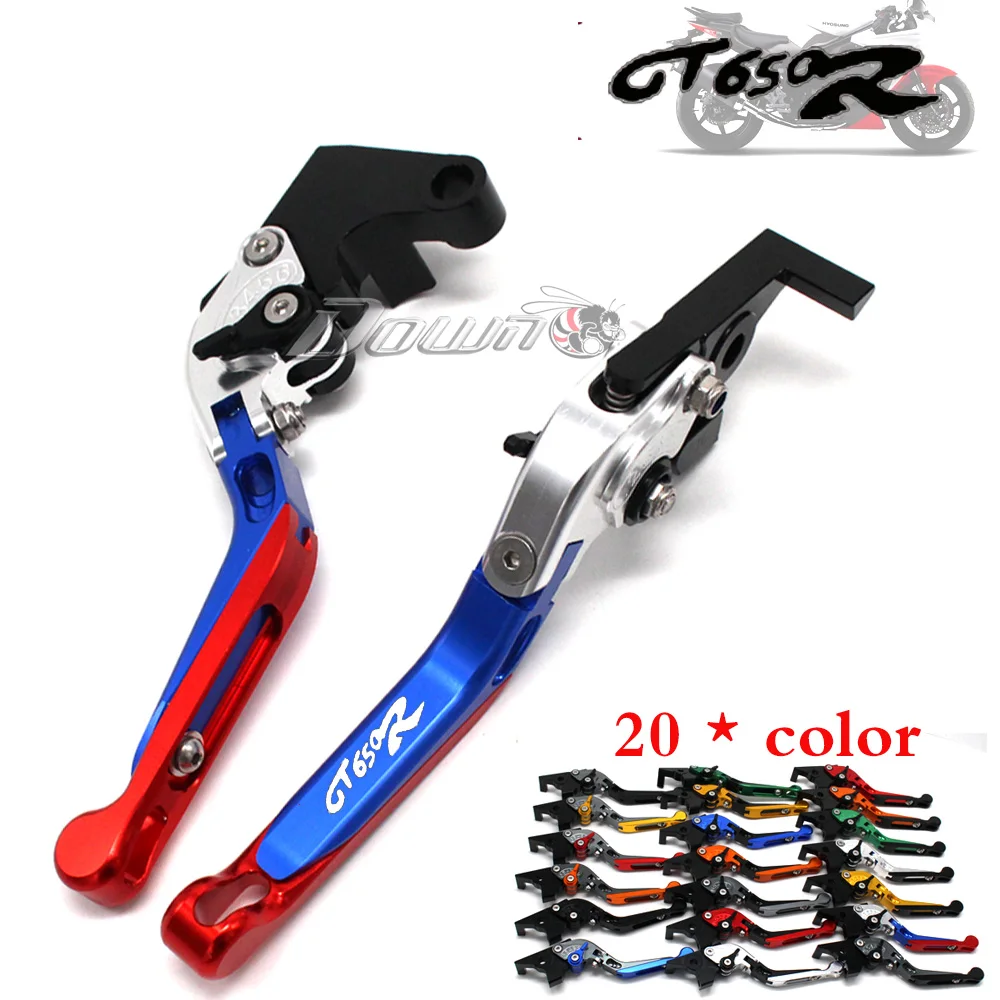 

Laser Logo(GT650R ) CNC Adjustable Folding Motorcycle Brake Clutch Levers For HYOSUNG GT650R GT 650R 2006 2007 2008 2009